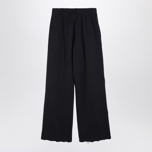 Balenciaga Black Cotton Baggy Trousers With Wear Men