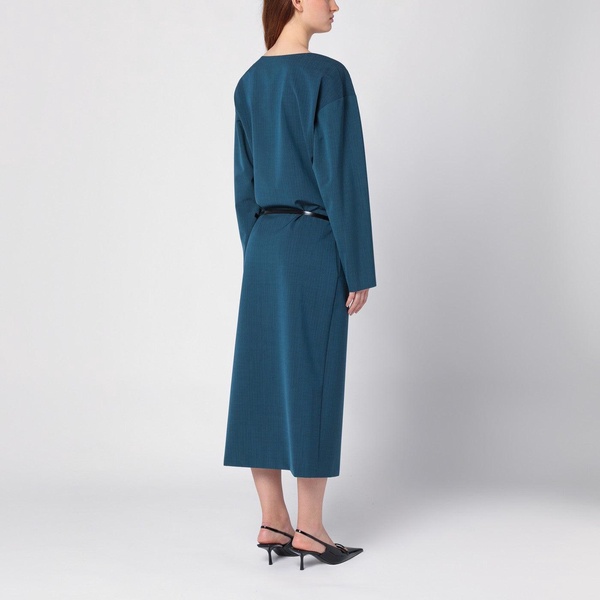 Philosophy Blue Wool Blend Midi Dress