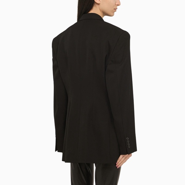 Balenciaga Cinched Double-Breasted Black Wool Jacket Women