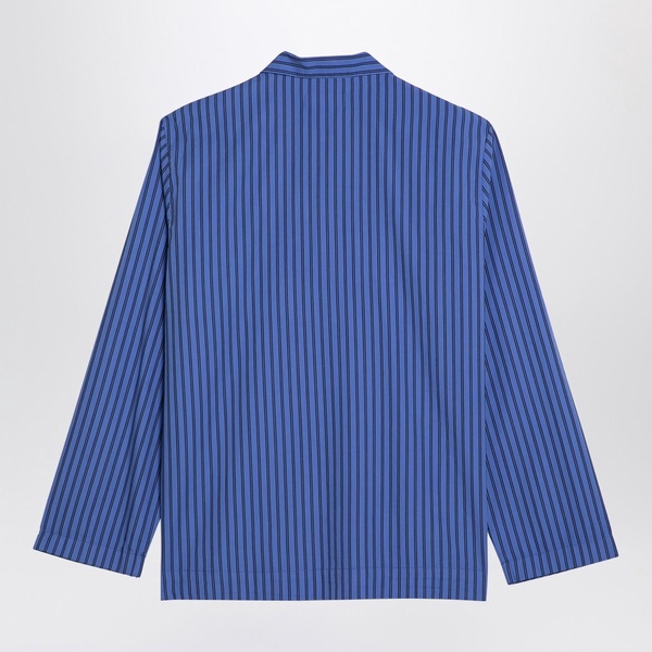 Tekla Blue Striped Pyjama Shirt