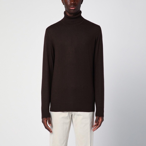 Loro Piana Brown Cashmere Turtleneck Sweater Men