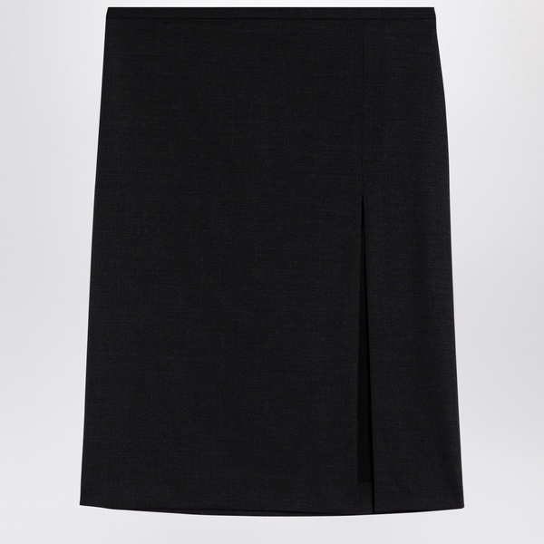 Philosophy Grey Wool Blend Split Skirt