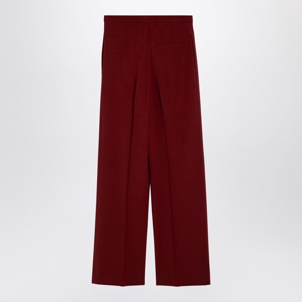 Loulou Studio Burgundy Wool Palazzo Trousers