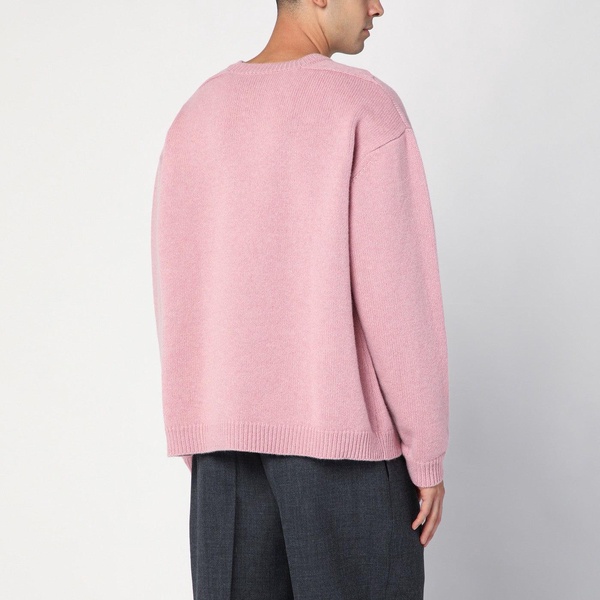 Studio Nicholson Hemyl Pink Wool Crew Neck Sweater