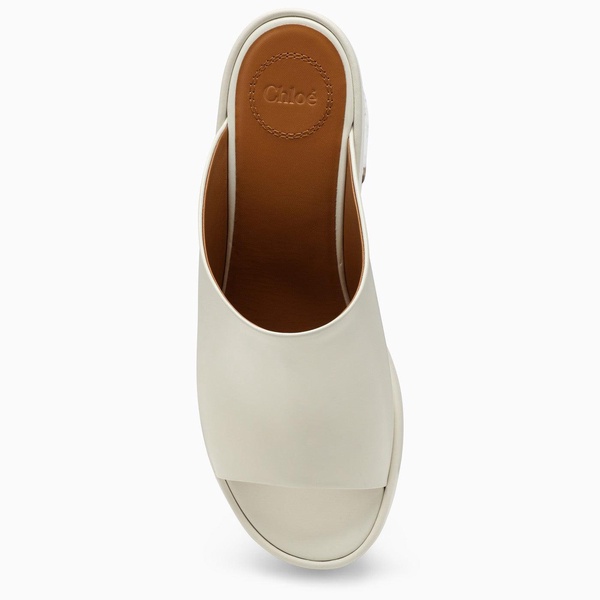 Chloé White/Silver High Wedge