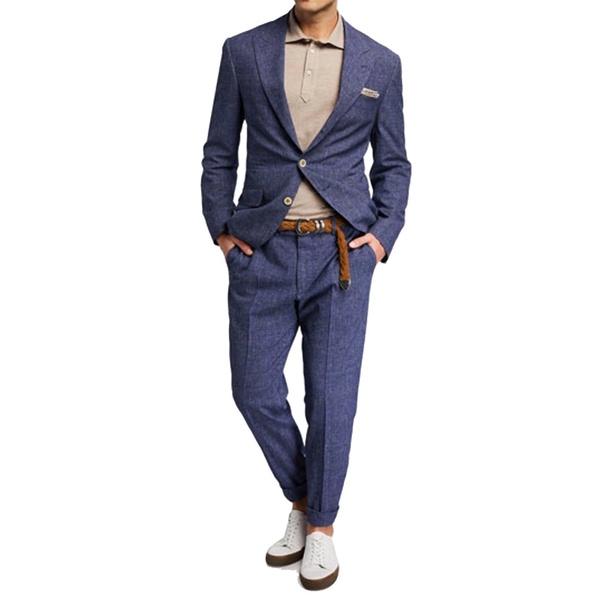 Brunello Cucinelli Blue Wool Suit