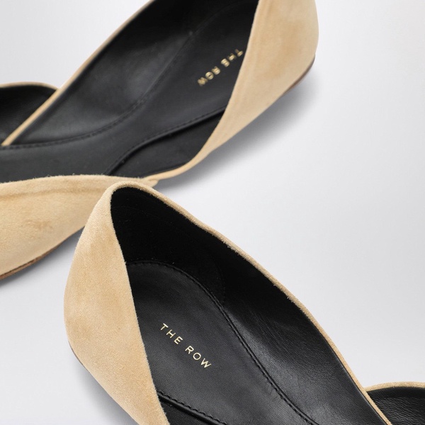 The Row Gemma Ballet Slipper Beige Suede