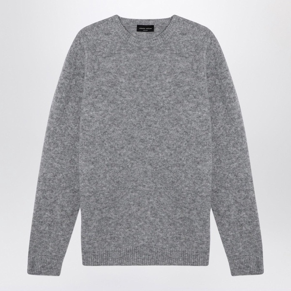 Roberto Collina Grey Cashmere Crew Neck Pullover