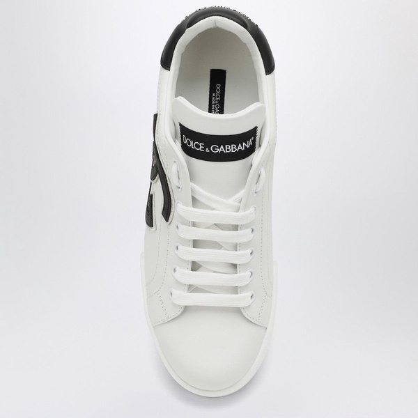 Dolce&Gabbana White Leather Low-Top Portofino Sneakers Women