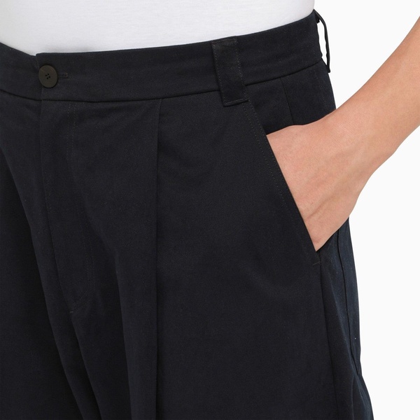 Studio Nicholson Navy Blue Sorte Trousers