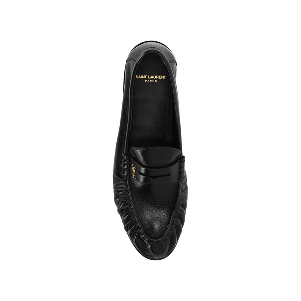 Saint Laurent Cassandre Leather Loafers