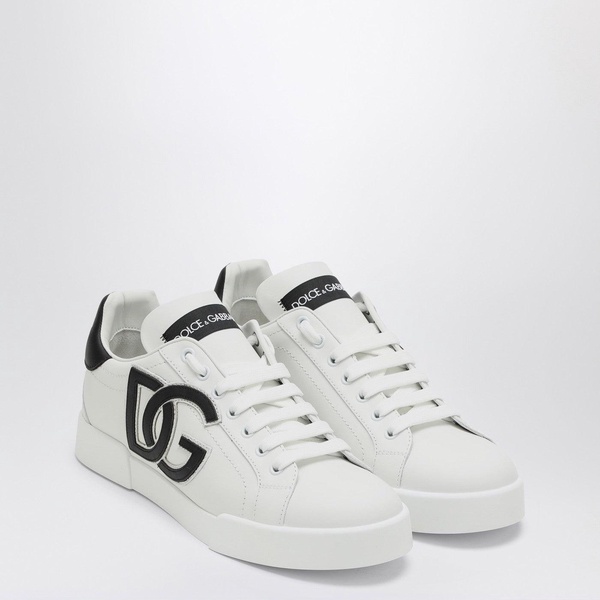 Dolce&Gabbana White Leather Low-Top Portofino Sneakers Women