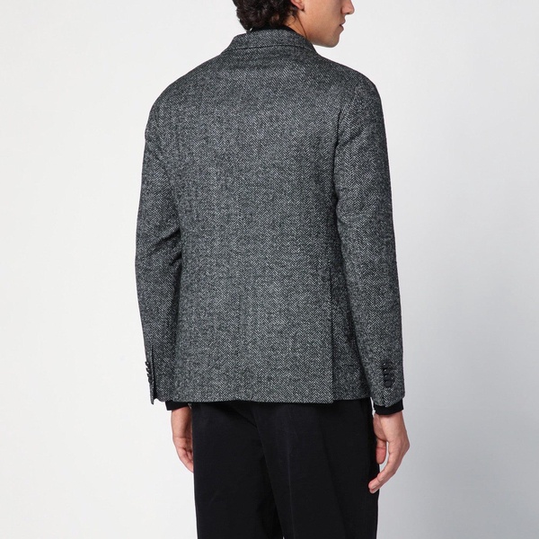 Tagliatore Green Herringbone Single Breasted Jacket