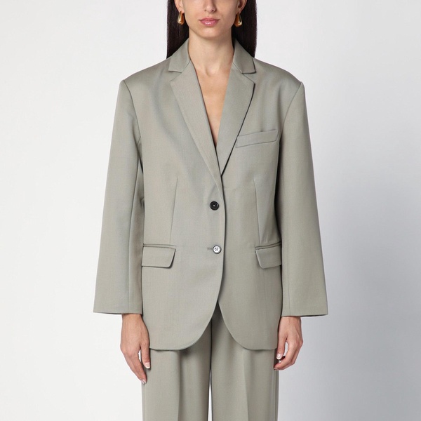 Anine Bing Khaki Single Breasted Jacket In Wool