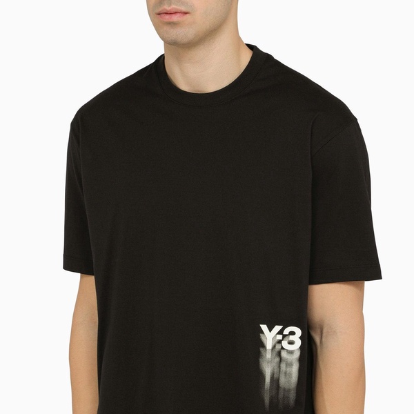 Adidas Y 3 Black Crew Neck T Shirt With Logo Blurs