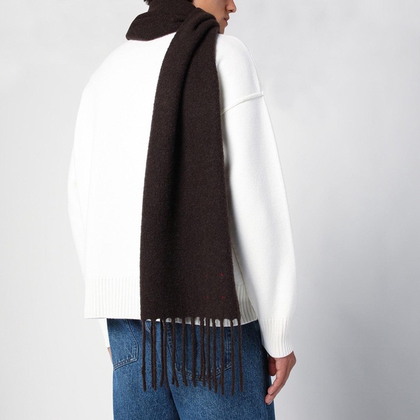 Destin Ebony Brown Wool And Cahsmere Scarf