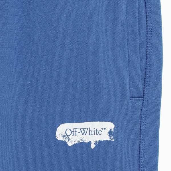 Off White™ Blue Jogging Trousers With Paint Graphic Pattern