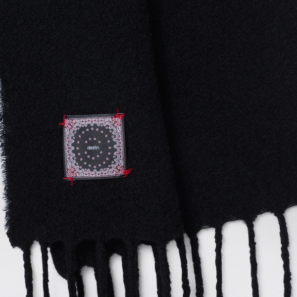 Destin Black Wool And Cahsmere Scarf