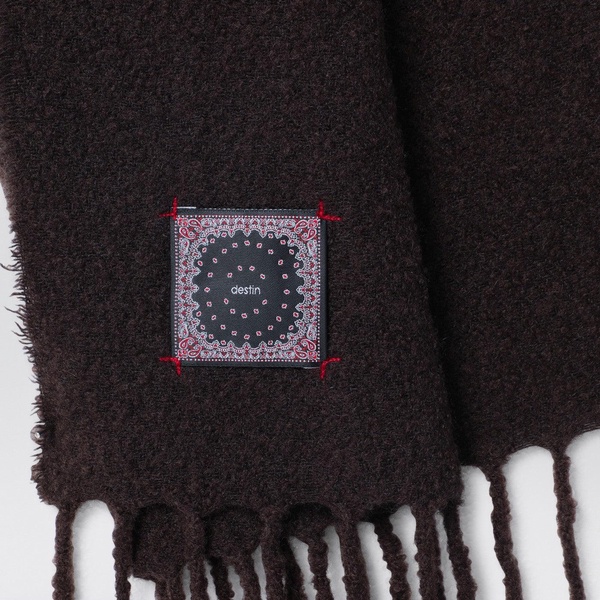 Destin Ebony Brown Wool And Cahsmere Scarf