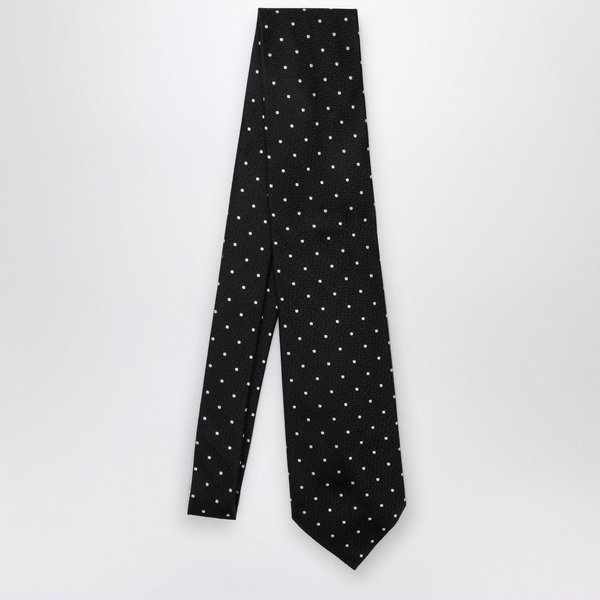 Destin Black/White Polka Dot Silk Tie