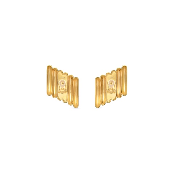 Women's Rib Earrings in Gold