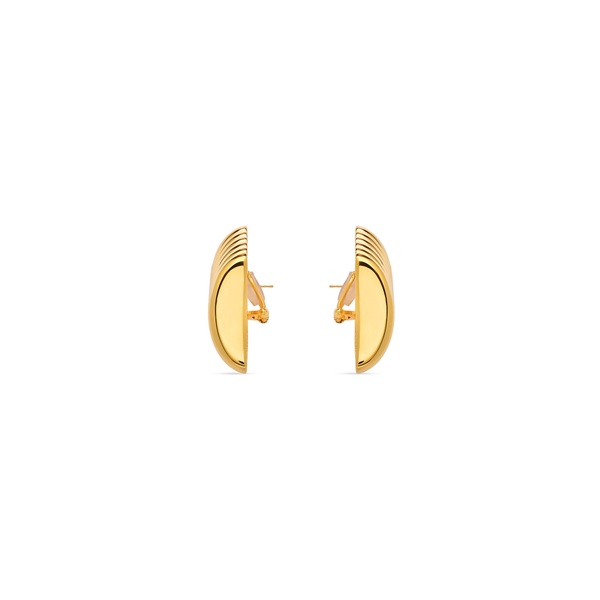 Women's Rib Earrings in Gold