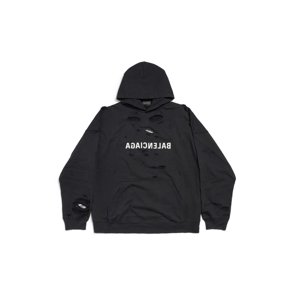 Mirror Balenciaga Hoodie Wide Fit in Black/white