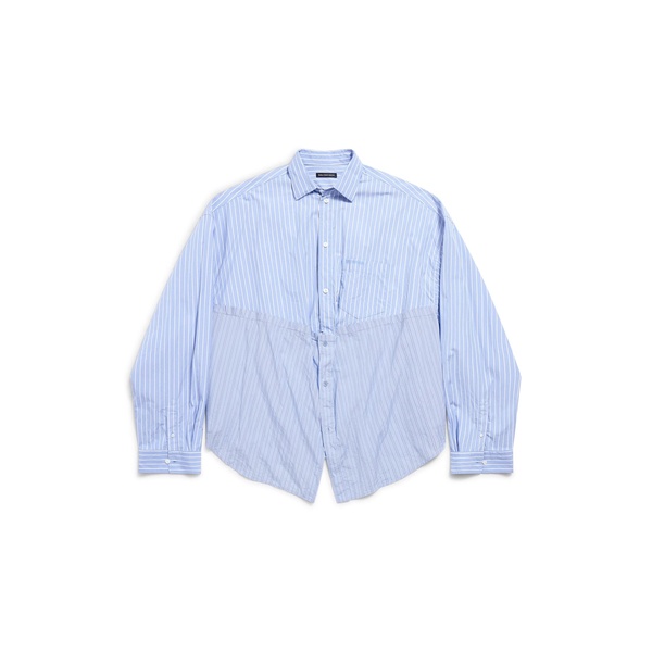 Women's Balenciaga Cut Up Shirt Oversized in Light Blue/white