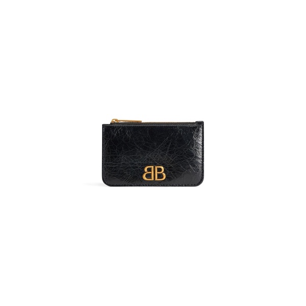 Women's Monaco Long Coin And Card Holder  in Black