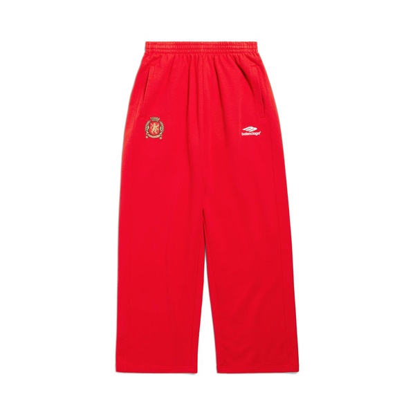 Soccer Baggy Sweatpants in Red/white