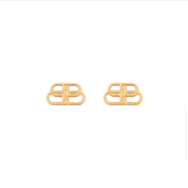 Women's Bb S Stud Earrings in Gold