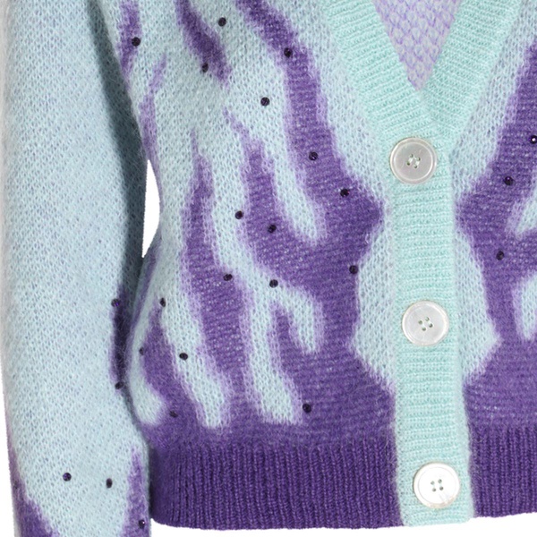 Multicolour Mohair Blend Cardigan