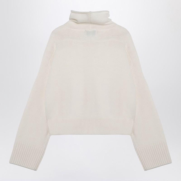 Loulou Studio Ivory Turtleneck Sweater In Wool And Cashmere