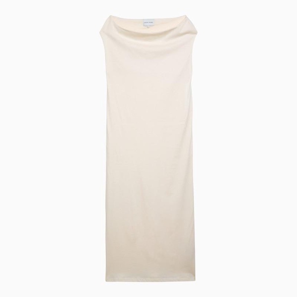 Loulou Studio Martial Midi Dress In Ivory Cotton