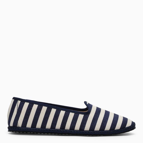 Vibi Venezia And White Striped Ballerinas