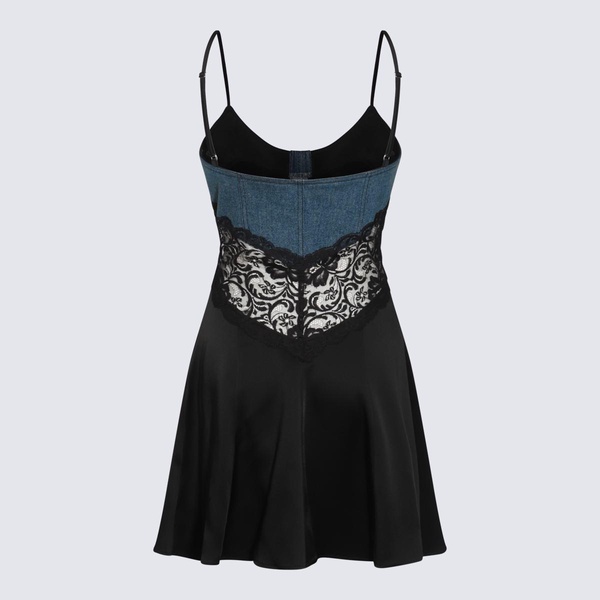 Blumarine Black And Blue Mini Dress