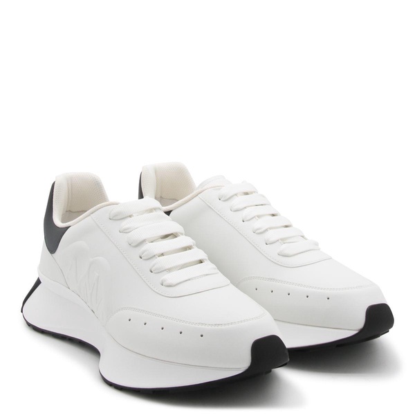 White And Black Leather Sprint Sneakers