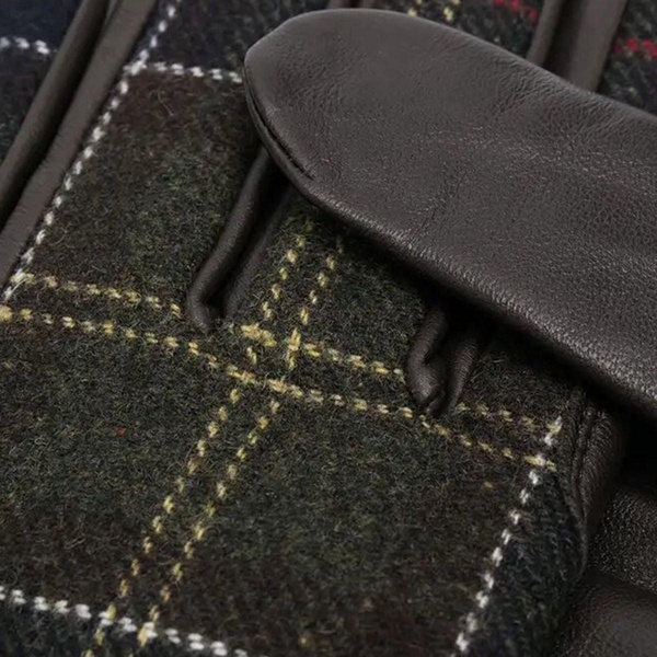 Barbour Gloves With Tartan Pattern