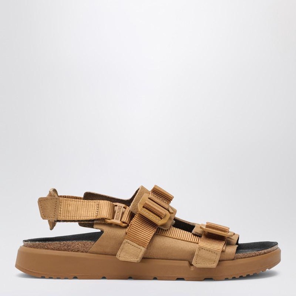 Birkenstock Cork Brown Shinjuku Sandal In Natural Leather And Tissue