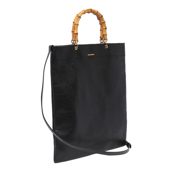 Jil Sander Woman Black Leather Medium Shopping Bag