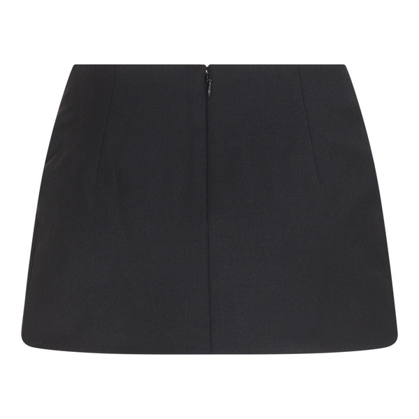 Area Black Wool Blend Skirt