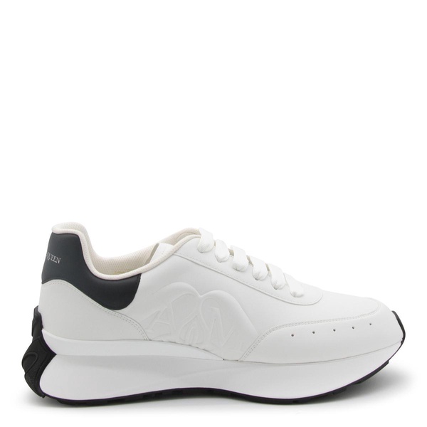 White And Black Leather Sprint Sneakers