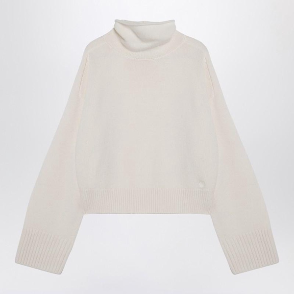 Loulou Studio Ivory Turtleneck Sweater In Wool And Cashmere