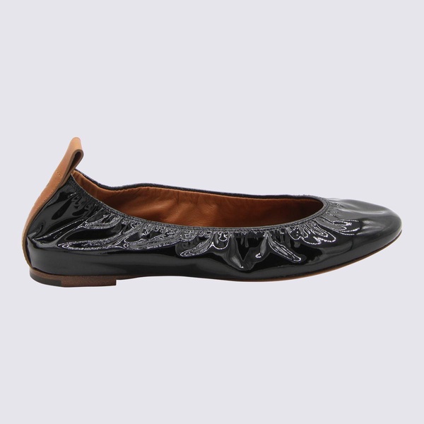 Lanvin Black Leather Ballerina Flats