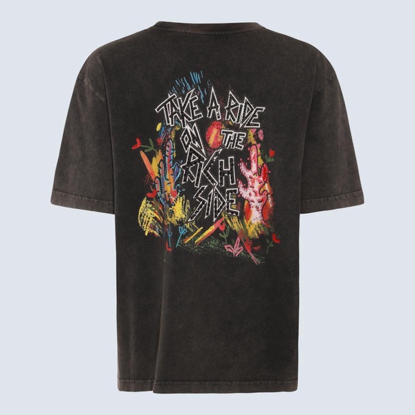 Alessandra Rich Dark Grey Multicolour Cotton T-Shirt