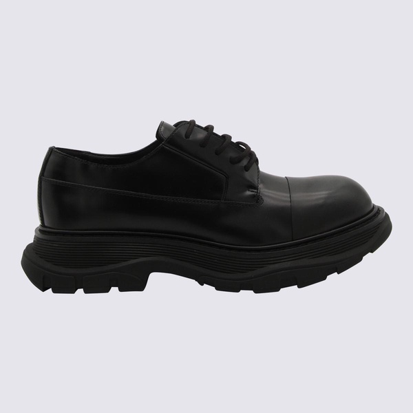 Alexander McQueen Black Leather Tread Derby Shoes