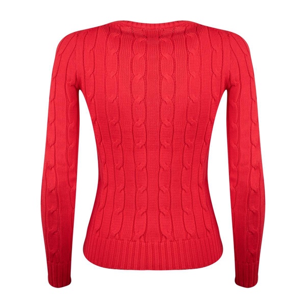 Ralph Lauren Bright Hibiscus Cotton Cable-Knit Crew Neck Sweater