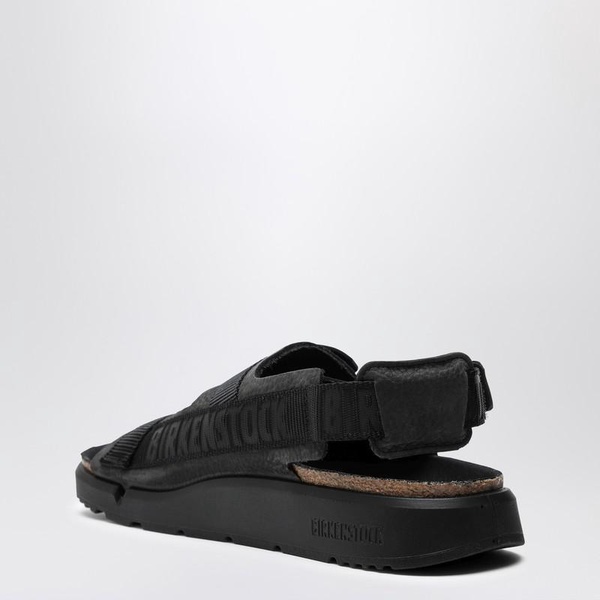 Birkenstock Black Shinjuku Sandal In Natural Leather And Tissue