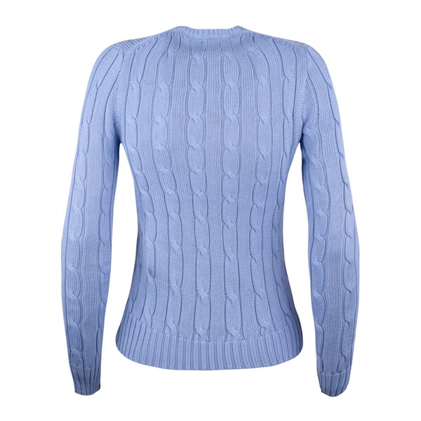 Ralph Lauren Cotton Cable-Knit Crew Neck Sweater New Blue Litchfield