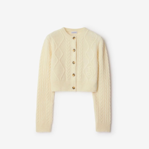 Cropped Aran Wool Blend Cardigan